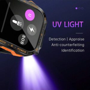 1 pièce Montre intelligente électronique multifonction étanche 3 ATM de 5 cm avec bracelet en silicone, unisexe. Équipée de différents modes sport, lampe de poche, applications sociales, rappel d'informations, Bluetooth, compatible Android et iOS pour l'école, l'entraînement, etc.