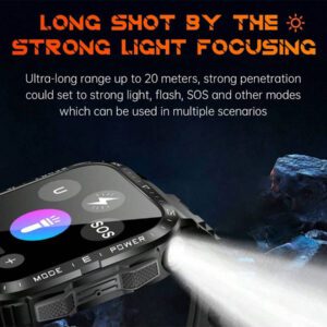 1 pièce Montre intelligente électronique multifonction étanche 3 ATM de 5 cm avec bracelet en silicone, unisexe. Équipée de différents modes sport, lampe de poche, applications sociales, rappel d'informations, Bluetooth, compatible Android et iOS pour l'école, l'entraînement, etc.