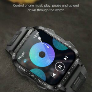 1 pièce Montre intelligente électronique multifonction étanche 3 ATM de 5 cm avec bracelet en silicone, unisexe. Équipée de différents modes sport, lampe de poche, applications sociales, rappel d'informations, Bluetooth, compatible Android et iOS pour l'école, l'entraînement, etc.