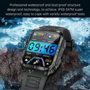 1 pièce Montre intelligente électronique multifonction étanche 3 ATM de 5 cm avec bracelet en silicone, unisexe. Équipée de différents modes sport, lampe de poche, applications sociales, rappel d'informations, Bluetooth, compatible Android et iOS pour l'école, l'entraînement, etc.