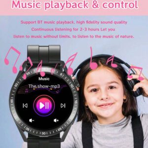 1 pièce Montre connectée haute définition de 1,32 pouces pour adolescents et jeunes, avec bracelet en silicone, comprenant la température corporelle, les prévisions météorologiques, le Bluetooth, le suivi des activités sportives, l'alerte d'appel entrant, compatible Android et iOS, idéal pour les cadeaux, l'école, les sports, les rassemblements