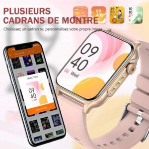 EIGIIS Nouvelle montre intelligente 2025 pour femmes et hommes avec lampe de poche LED, écran HD de 1,96 po. Montre connectée extérieure avec plus de 100 modes sportifs, traqueur de fitness et de sommeil, compatible avec iOS et Android