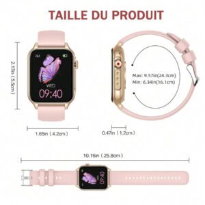 EIGIIS Nouvelle montre intelligente 2025 pour femmes et hommes avec lampe de poche LED, écran HD de 1,96 po. Montre connectée extérieure avec plus de 100 modes sportifs, traqueur de fitness et de sommeil, compatible avec iOS et Android