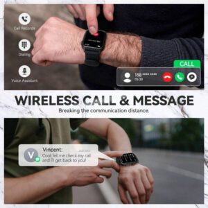 EIGIIS Nouvelle montre intelligente 2025 pour femmes et hommes avec lampe de poche LED, écran HD de 1,96 po. Montre connectée extérieure avec plus de 100 modes sportifs, traqueur de fitness et de sommeil, compatible avec iOS et Android