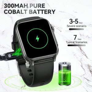 EIGIIS Nouvelle montre intelligente 2025 pour femmes et hommes avec lampe de poche LED, écran HD de 1,96 po. Montre connectée extérieure avec plus de 100 modes sportifs, traqueur de fitness et de sommeil, compatible avec iOS et Android