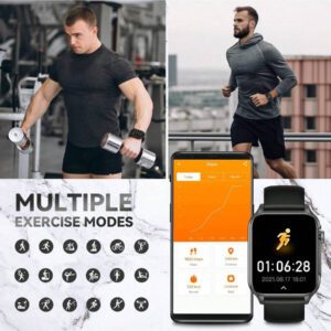 EIGIIS Nouvelle montre intelligente 2025 pour femmes et hommes avec lampe de poche LED, écran HD de 1,96 po. Montre connectée extérieure avec plus de 100 modes sportifs, traqueur de fitness et de sommeil, compatible avec iOS et Android