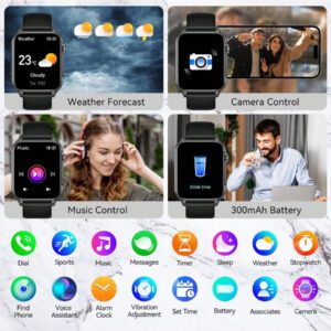 EIGIIS Nouvelle montre intelligente 2025 pour femmes et hommes avec lampe de poche LED, écran HD de 1,96 po. Montre connectée extérieure avec plus de 100 modes sportifs, traqueur de fitness et de sommeil, compatible avec iOS et Android