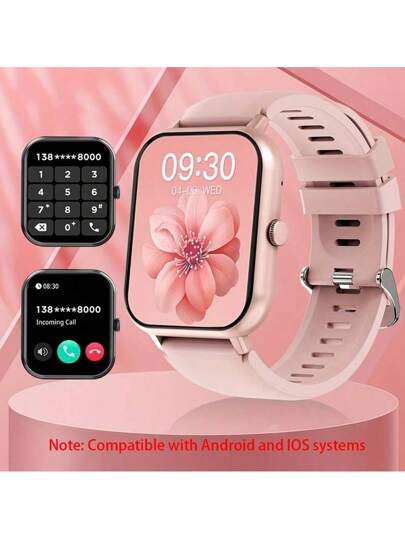SENBONO Montre connectée SENBONO pour femmes, appel sans fil (répondre/passer un appel), moniteur de fréquence cardiaque, rappel de période menstruelle, étanche IP68, montre connectée sport pour le suivi de la forme physique, Android iOS