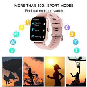 SENBONO Montre connectée SENBONO pour femmes, appel sans fil (répondre/passer un appel), moniteur de fréquence cardiaque, rappel de période menstruelle, étanche IP68, montre connectée sport pour le suivi de la forme physique, Android iOS