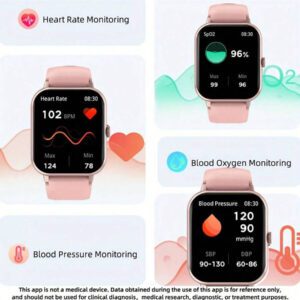 SENBONO Montre connectée SENBONO pour femmes, appel sans fil (répondre/passer un appel), moniteur de fréquence cardiaque, rappel de période menstruelle, étanche IP68, montre connectée sport pour le suivi de la forme physique, Android iOS