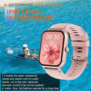 SENBONO Montre connectée SENBONO pour femmes, appel sans fil (répondre/passer un appel), moniteur de fréquence cardiaque, rappel de période menstruelle, étanche IP68, montre connectée sport pour le suivi de la forme physique, Android iOS
