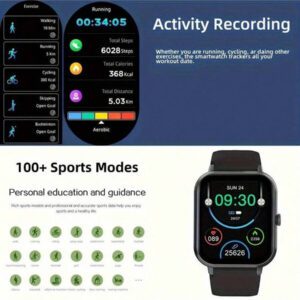 SENBONO Montre connectée SENBONO pour femmes, appel sans fil (répondre/passer un appel), moniteur de fréquence cardiaque, rappel de période menstruelle, étanche IP68, montre connectée sport pour le suivi de la forme physique, Android iOS