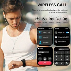 SENBONO Montre connectée SENBONO pour femmes, appel sans fil (répondre/passer un appel), moniteur de fréquence cardiaque, rappel de période menstruelle, étanche IP68, montre connectée sport pour le suivi de la forme physique, Android iOS