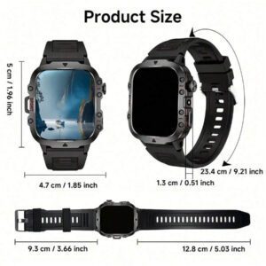 ERUN Nouvelle montre connectée intelligente 2025 avec réponse d'appel Bluetooth, écran tactile, suivi de la condition physique. Smartwatch pour hommes et femmes compatible Android et iOS. Cadeau parfait pour la Fête des Pères
