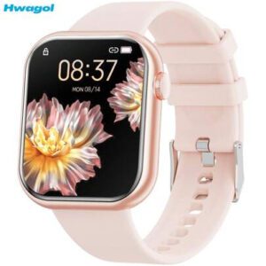 Hwagol 2025 Montre connectée améliorée (répondre/passer des appels), écran de 1,85 pouces, capacité de batterie de 230 mAh, montre connectée convenant aux hommes et aux femmes, traqueur de fitness, modes sportifs multiples, compteur de pas et de calories, moniteur de sommeil, moniteur de fréquence cardiaque, compatible avec iOS et Android