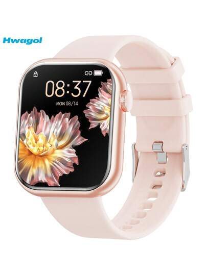 Hwagol 2025 Montre connectée améliorée (répondre/passer des appels), écran de 1,85 pouces, capacité de batterie de 230 mAh, montre connectée convenant aux hommes et aux femmes, traqueur de fitness, modes sportifs multiples, compteur de pas et de calories, moniteur de sommeil, moniteur de fréquence cardiaque, compatible avec iOS et Android