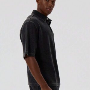 Musero Chemise polo en jersey à bord brut pour hommes