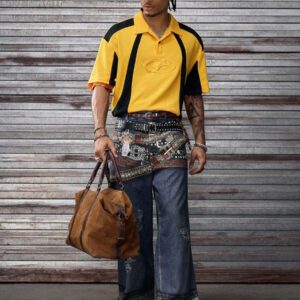 AXEPEAK Polo à col polo, manches courtes, avec impression numérique, étiquette de couture latérale, version ample pour hommes