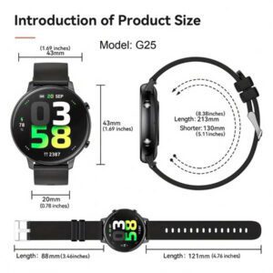 Hwagol Montre connectée pour femmes avec écran rond, appel Bluetooth sans fil, cadran de montre personnalisable, suivi de plusieurs sports, suivi de la santé des femmes, fréquence cardiaque, moniteur d'oxygène dans le sang, montre connectée pour femmes compatible iOS et Android