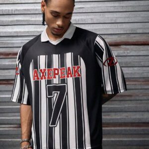 AXEPEAK Chemise polo pour hommes à col polo, imprimé numérique à rayures florales, coupe ample