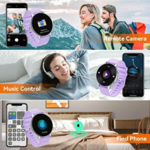 Hwagol Montre connectée pour femmes avec écran rond, appel Bluetooth sans fil, cadran de montre personnalisable, suivi de plusieurs sports, suivi de la santé des femmes, fréquence cardiaque, moniteur d'oxygène dans le sang, montre connectée pour femmes compatible iOS et Android