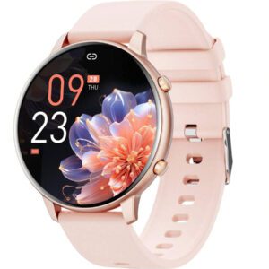 Hwagol Montre connectée pour femmes avec écran rond, appel Bluetooth sans fil, cadran de montre personnalisable, suivi de plusieurs sports, suivi de la santé des femmes, fréquence cardiaque, moniteur d'oxygène dans le sang, montre connectée pour femmes compatible iOS et Android