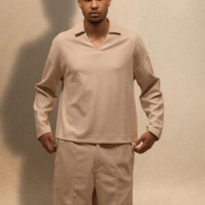 Musero Style de rue décontracté Top à manches longues texturé gaufrette, encolure en V ample, pour printemps et vacances d'été