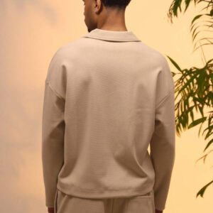Musero Style de rue décontracté Top à manches longues texturé gaufrette, encolure en V ample, pour printemps et vacances d'été