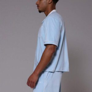 Musero Chemise ample à poche contrastée en velours avec logo "Musero" pour hommes