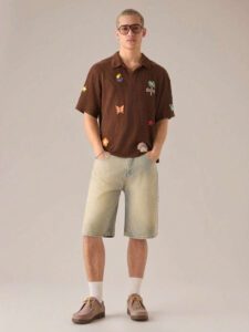 SWAVVY Polo tricoté décontracté ample à manches courtes pour hommes, école – Image 6