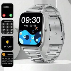 LIGE Montre connectée mode homme Sunkta, écran 1,85 pouces, prévisions météorologiques, historique des appels, assistant vocal sans fil, suivi des activités sportives, notifications de messages, contrôle de la musique, cadran personnalisable, rappel de sédentarité, batterie 200 mAh