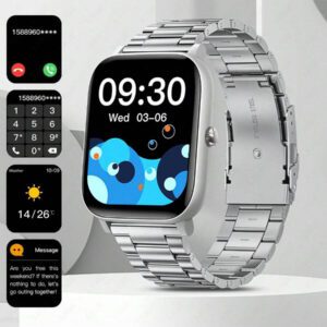 LIGE Montre connectée mode homme Sunkta, écran 1,85 pouces, prévisions météorologiques, historique des appels, assistant vocal sans fil, suivi des activités sportives, notifications de messages, contrôle de la musique, cadran personnalisable, rappel de sédentarité, batterie 200 mAh