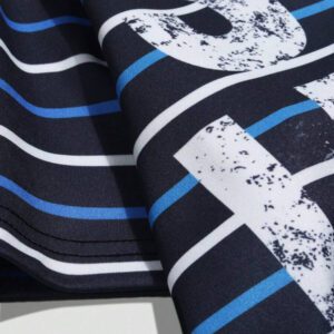 ROMWE MEN Prep Chemise polo d'été décontractée à manches courtes à rayures et lettres pour hommes