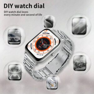 LIGE Montre connectée mode homme Sunkta, écran 1,85 pouces, prévisions météorologiques, historique des appels, assistant vocal sans fil, suivi des activités sportives, notifications de messages, contrôle de la musique, cadran personnalisable, rappel de sédentarité, batterie 200 mAh