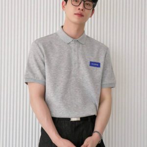 DAZY Chemise polo décontractée d"été pour hommes avec étiquette brodée et manches courtes