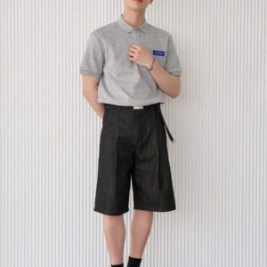 DAZY Chemise polo décontractée d"été pour hommes avec étiquette brodée et manches courtes