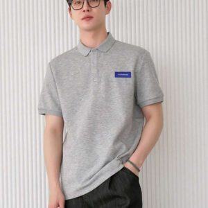 DAZY Chemise polo décontractée d"été pour hommes avec étiquette brodée et manches courtes