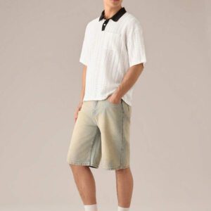 SWAVVY Polo tricoté mode quotidien décontracté ample patchwork pour hommes, école