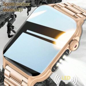 SIEMORL Nouvelle montre connectée avec batterie grande capacité de 300 mAh, plusieurs modes sportifs, prévisions météorologiques, appel vocal intelligent, rappel de menstruation, chronométrage, lecture de musique, montre de femme à la mode et multifonctionnelle