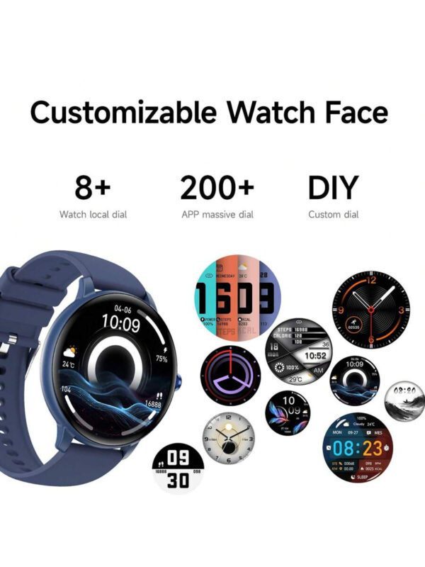 1 pièce Smartwatch TFT de 1,35 pouces pour hommes et femmes, tracker de fitness avec plusieurs modes d'exercice, prend en charge les appels sans fil, alerte d'informations, contrôle de la musique, cadrans personnalisés, compatible avec IOS/Android, cadeau – Image 5