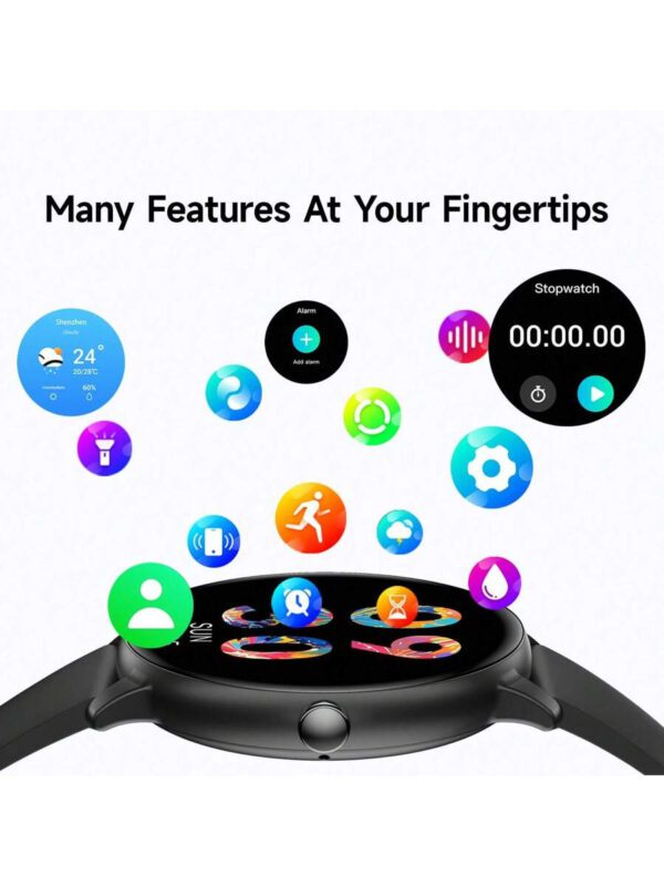 1 pièce Smartwatch TFT de 1,35 pouces pour hommes et femmes, tracker de fitness avec plusieurs modes d'exercice, prend en charge les appels sans fil, alerte d'informations, contrôle de la musique, cadrans personnalisés, compatible avec IOS/Android, cadeau – Image 9