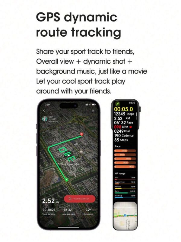 Microwear Montre connectée de sport pour hommes et femmes, série 10, moniteur d'activité physique et de sommeil, moniteur de fréquence cardiaque, écran personnalisable, compatible Android et iOS – Image 26