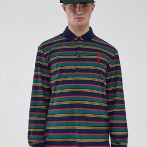 Musero Top de sport rayé avec col boutonné