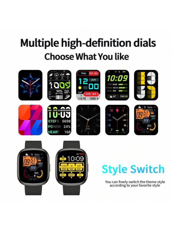 Montre connectée, appel/numérotation sans fil, diverses notifications d'applications, convient aux hommes et aux femmes, montres de sport, rappel d'informations, pour iOS/Android – Image 7