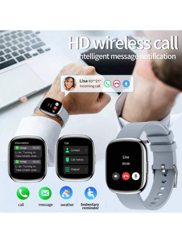 Montre connectée, appel/numérotation sans fil, diverses notifications d'applications, convient aux hommes et aux femmes, montres de sport, rappel d'informations, pour iOS/Android – Image 10