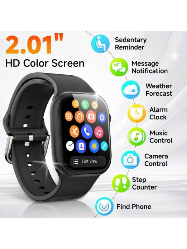 SIMSONLAB Montre connectée 2025 avec écran tactile de 1,83", montre connectée pour hommes et femmes, compatible avec les téléphones Android et iOS, étanche à la vie, tracker de fitness – Image 3