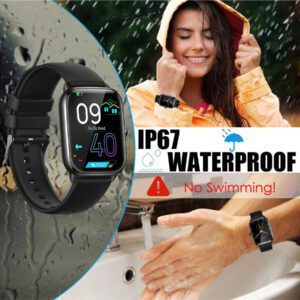 EIGIIS Montre connectée unisexe 1,9" écran ultra étroit haute définition. Montre intelligente avec appels, étanche, suivi de la forme physique avec moniteur de sommeil et podomètre, compatible avec les téléphones iOS et Android