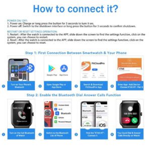 EIGIIS Montre connectée unisexe 1,9" écran ultra étroit haute définition. Montre intelligente avec appels, étanche, suivi de la forme physique avec moniteur de sommeil et podomètre, compatible avec les téléphones iOS et Android