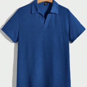 Manfinity RelaxMax Homme Polo unicolore en maille gaufrée