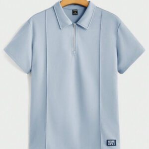 NEON BLANC Polo tricoté de couleur unie pour homme, style casual et streetwear pour un usage quotidien
